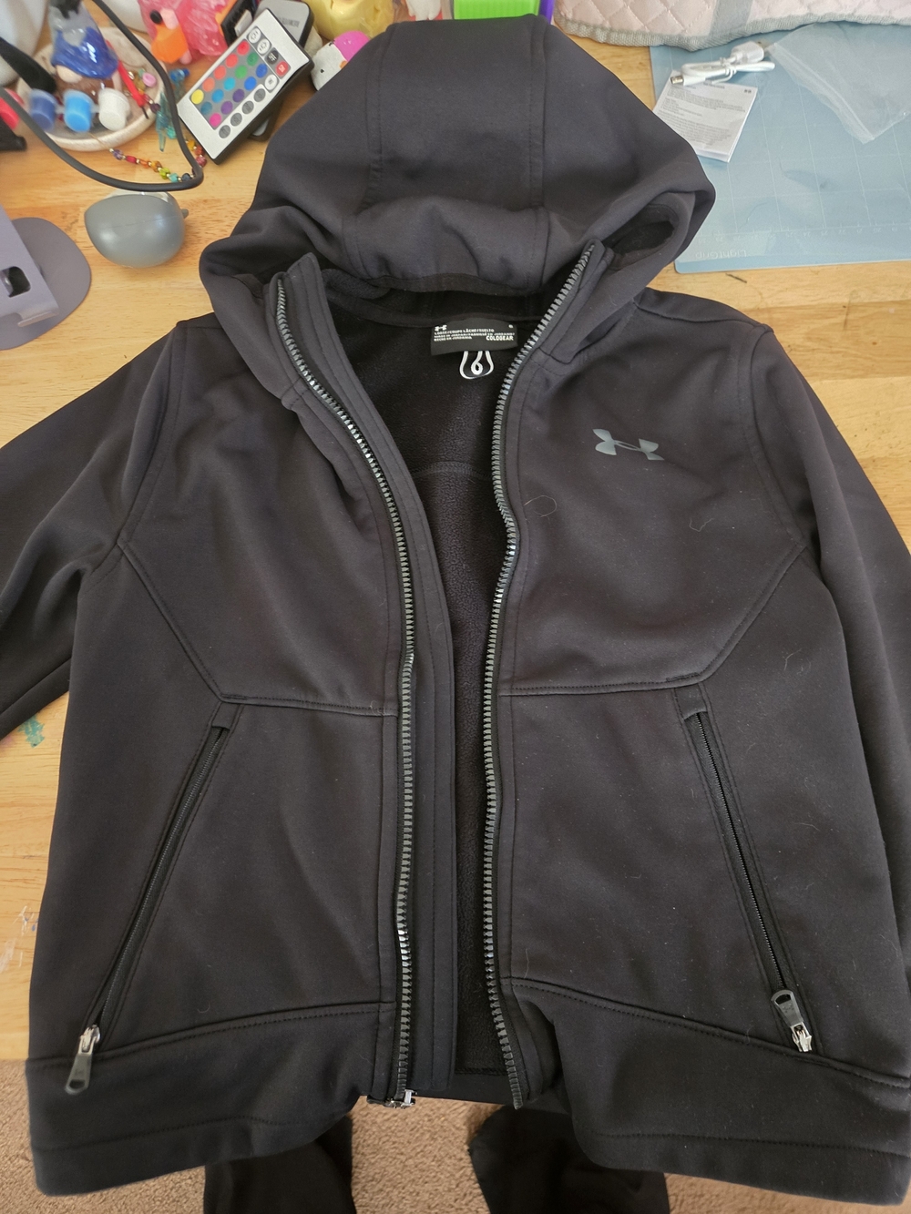 Under Armour Black Full-Zip Hooded Performance Jacket